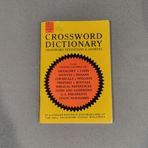 Vintage Dell Purse Book From 1965 / Yellow Crossword Dictionary